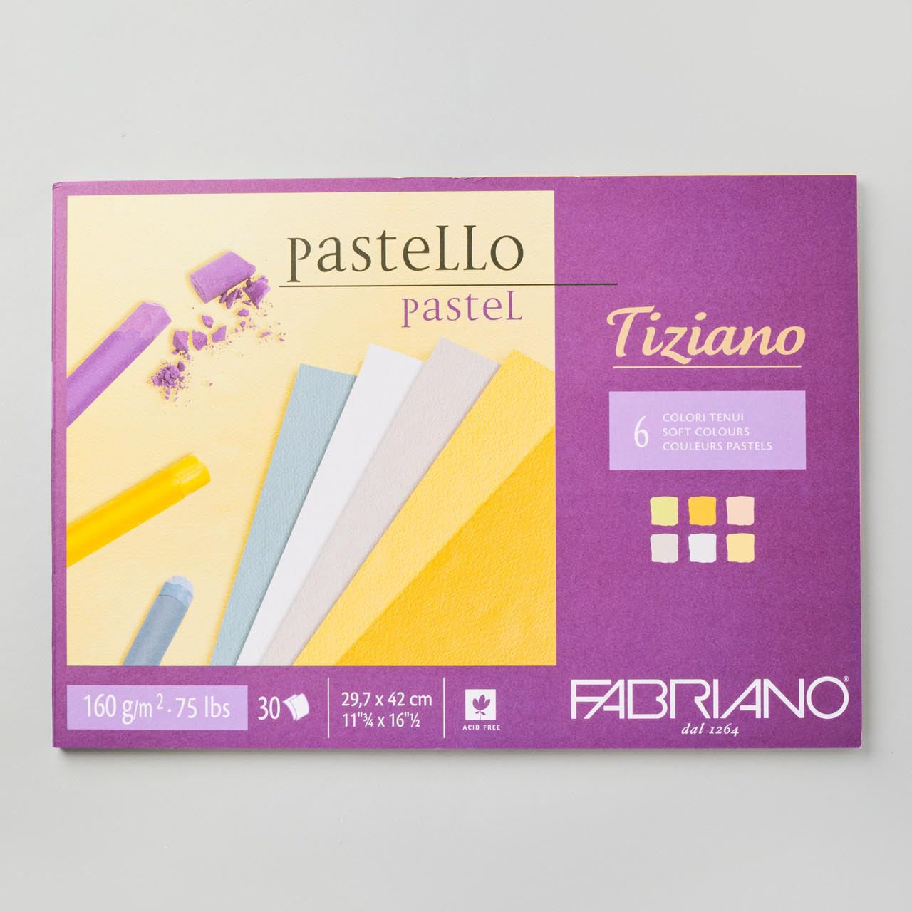 Fabriano Pastel Paper Pads, Cotton, Multi-Colour, 21 x 29.7 x 0.5 cm