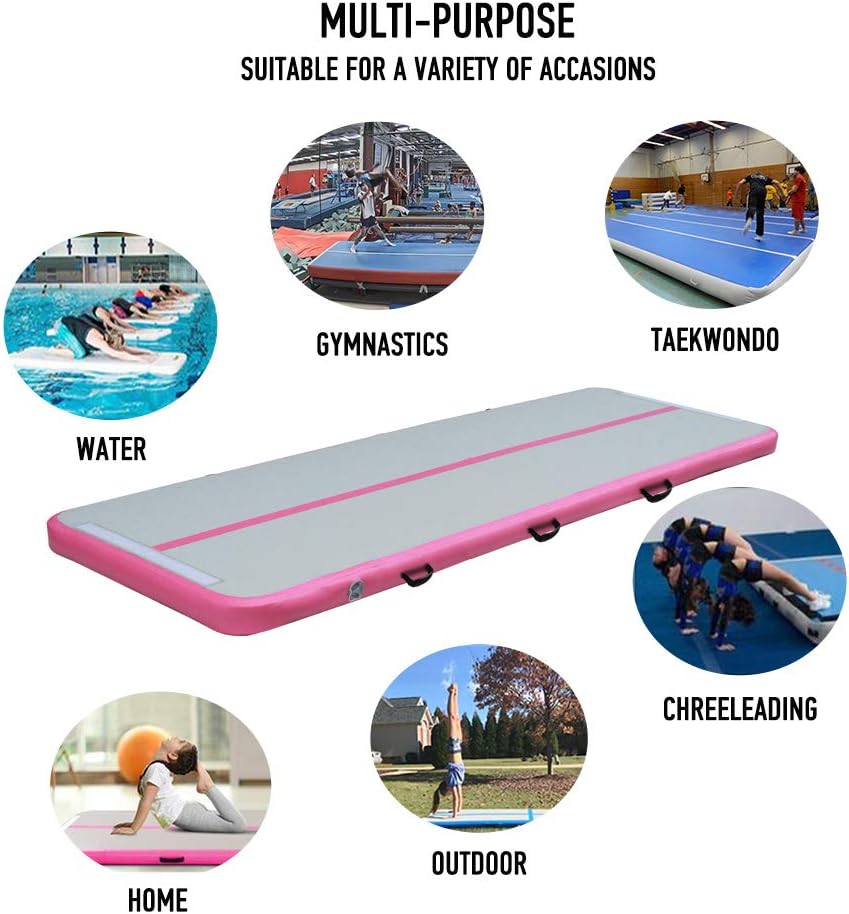 AKSPORT Air Track Gymnastics Tumbling Mat Inflatable Floor Mats with Electric Air Pump for Home Use/Tumble/Gym/Training/Cheerleading/Parkour/Beach/Park/Water 3.3/10/13.12/16.4/20/23-39ft : Sports & Outdoors