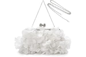 JAMBHALA Clutch Evening Handbags Floral Appliques Small Clutch Purses for Women