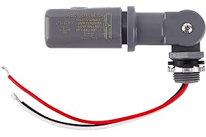 Photocell Sensor for Outdoor Lights, 120-277VAC 50/60 Hz IP54 Waterproof Dusk to Dawn Sensor Photoelectric Switch for Yard Pa