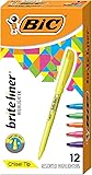 BIC Brite Liner Highlighters, Chisel Tip, 12-Count