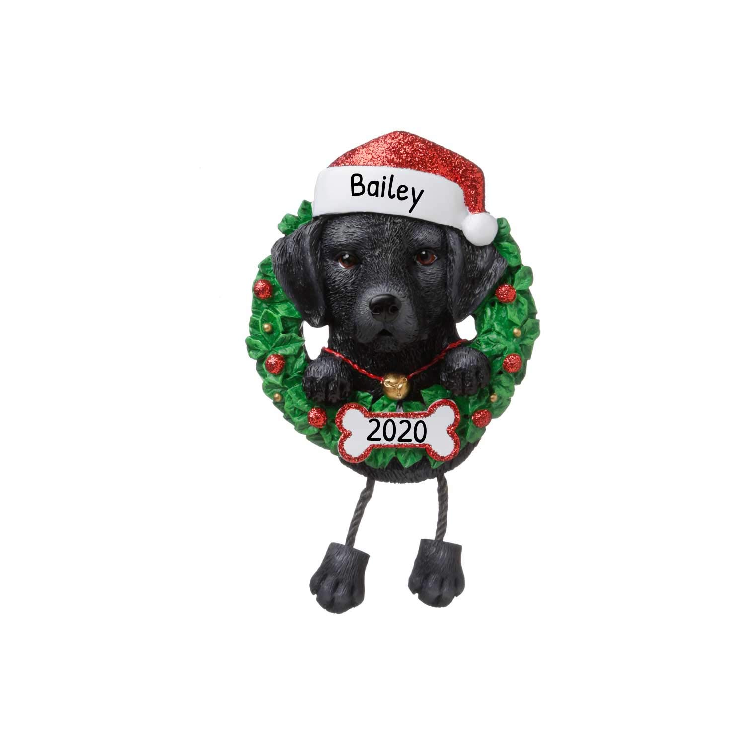 3D Black Lab Christmas Ornament 2025 - Personalized Black Lab Ornaments for Christmas Tree - Custom Dog Ornaments for Xmas Tree - Unique Xmas Gifts for Dogs - Gifts for Dog Lovers & Pets Custom Wreath