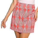 Zeagoo Women Bargello Elastic Waist Print Split Hem Everyday Mini A-Line Zoom Skort