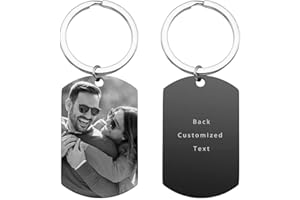 Custom Keychain, Personalized Photo, Laser-Printed Text & Image - Ideal for Christmas, Valentine's Day, Birthday, Father's Da