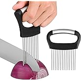 【2 PCS】Onion Holder for Slicing - Stainless Steel Vegetable & Fruit Cutter Chopper for Onions, Tomatoes, Avocados, Potatoes, 
