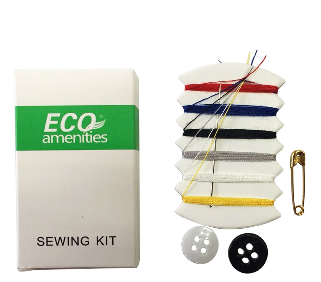 ECO amenities Embroidery Compact Sewing Kit, Individually Wrapped Paper Box, 100 Boxes per Case