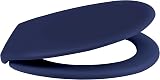 Spirella Blue Duroplast Oval Toilet Seat Soft Close Stainless Steel Hinges view 5