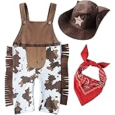 ROYLAMP Baby Boys Halloween Cowboy Costume Western Baby Cosplay Fancy 3 Piece Outfit Romper set