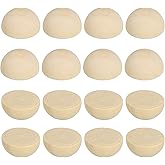 PATIKIL 8mm Half Wood Beads, 20 Pack Unfinished Natural Wooden Beads Round Split Wood Balls for Craft Art Ornaments Painting