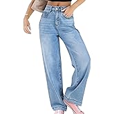 Estzc 2025 Womens Baggy Jeans Wide Leg Boyfriend Denim Pants Medium Rise Casual Jeans