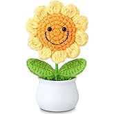 Vbepos Teacher Appreciation Gifts Crochet Sunflower Gifts for Women Teacher Coworkers Friends Emotional Support Plush Plant