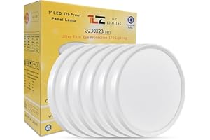 6PK 9Inch LED Flush Mount Ceiling Light, 18W, 1860LM, 3000K/4000K/6000K CCT Selectable, 0.9inch Super Slim LED Ceiling Light 