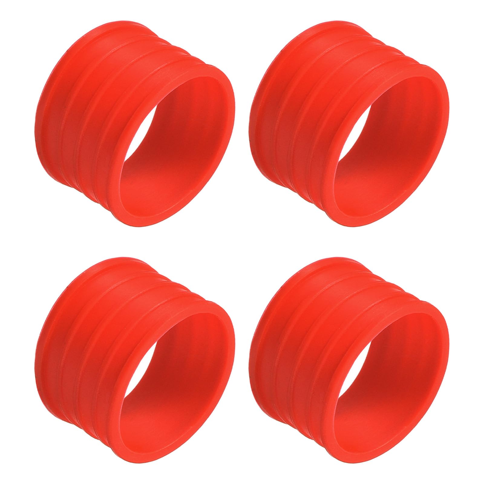 M METERXITY 4 Pack Badminton Racket Handle Grip Ring - Rubber Anti-Slip Fix Ring Grip Band, Apply to Badminton Tennis Rackets/Handles (Red)