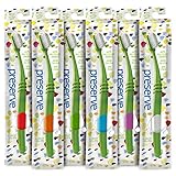Preserve Toothbrushes in Lightweight Pouch, Ultra Soft Bristles, 6-Count, (Colors Vary)