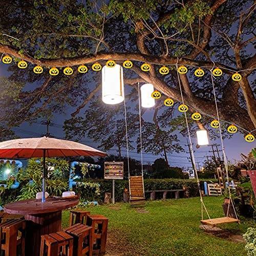 Halloween Decorations Pumpkin String Lights, Holiday Light for Indoor/Outdoor Decor, Jack o Lantern, 3D Pumpkin Design, Waterproof & Battery Operated, 10ft 20 LED Light, 2 Modes Control Steady/Flicker