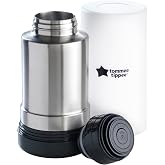 Tommee Tippee Travel Bottle &amp; Food Warmer, Portable, Thermal Flask | Stainless Steel Flask with Leak-Proof Lid, Warms Bottles &amp; Baby Food On the Go