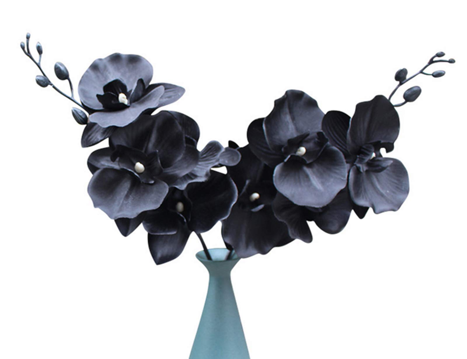 Artificial Orchid Stems Set of 3,18” Black Dancing Orchid,UV Resistant No Fade Simulation Phalaenopsis,Silk Plants Real Touch Orchid for Christmas Flower Arrangements Wreaths,Wedding Photography