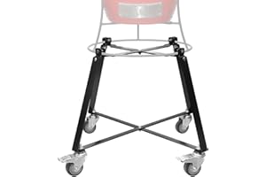 VANKEY Rolling Cart with Wheels for Kamado Joe JR with Cast Iron Stand, Grill Stand for Kamado Joe Jr Accessories, Rolling Outdoor Cart for Kamado Joe Junior Grill Stand（Match Jr's Original Cast Iron Stand）