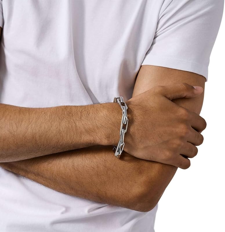 Herren Silberfarbenes Edelstahl Armband, DX1577040