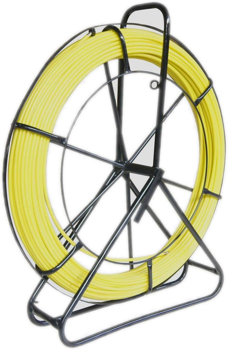 KATSU 8x100M Fiberglass Duct Rodder Cable Installation Tool w/ Stand & Brake