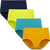 POPKOK Womens Plus Size Underwear Cotton Briefs High Waisted Full Coverage Panties