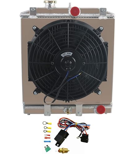 DNA Motoring RA+FS HC92 42 AT 2 2 Row Radiator with 12V Fan Shroud