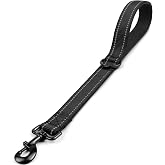 Joytale Short Dog Leash for Close Control &amp; Training, 18", Black | Padded Comfort Handle, Reinforced Nylon Webbing, Secure Metal Clip, for Busy Streets &amp; Heel Training