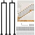 2 Pack U Shape 36" Stair Balusters with Adjustable Top Bracket for Staircase Interior, Baluster for Stair Handrail Porch Deck Railing Outdoor Steps by LukLoy