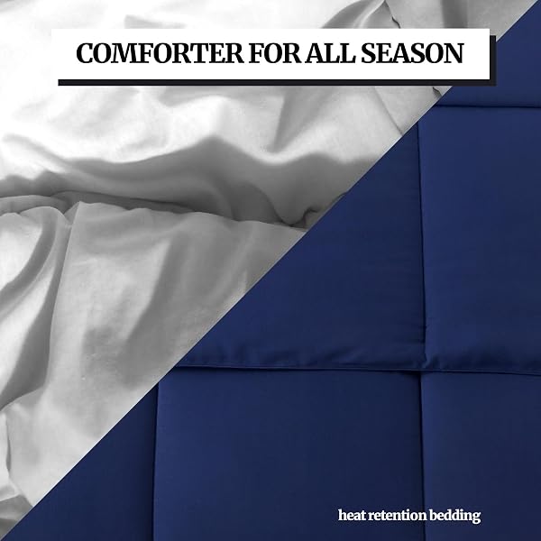 SUVAMJAM DUVET INSERT DOWN ALTERNATIVE BEDDING COMFORTER KING SIZE – ALL-SEASON BEDDING – LIGHTWEIGHT & MACHINE WASHABLE (DARK BLUE, KING (U.S. STANDARD))