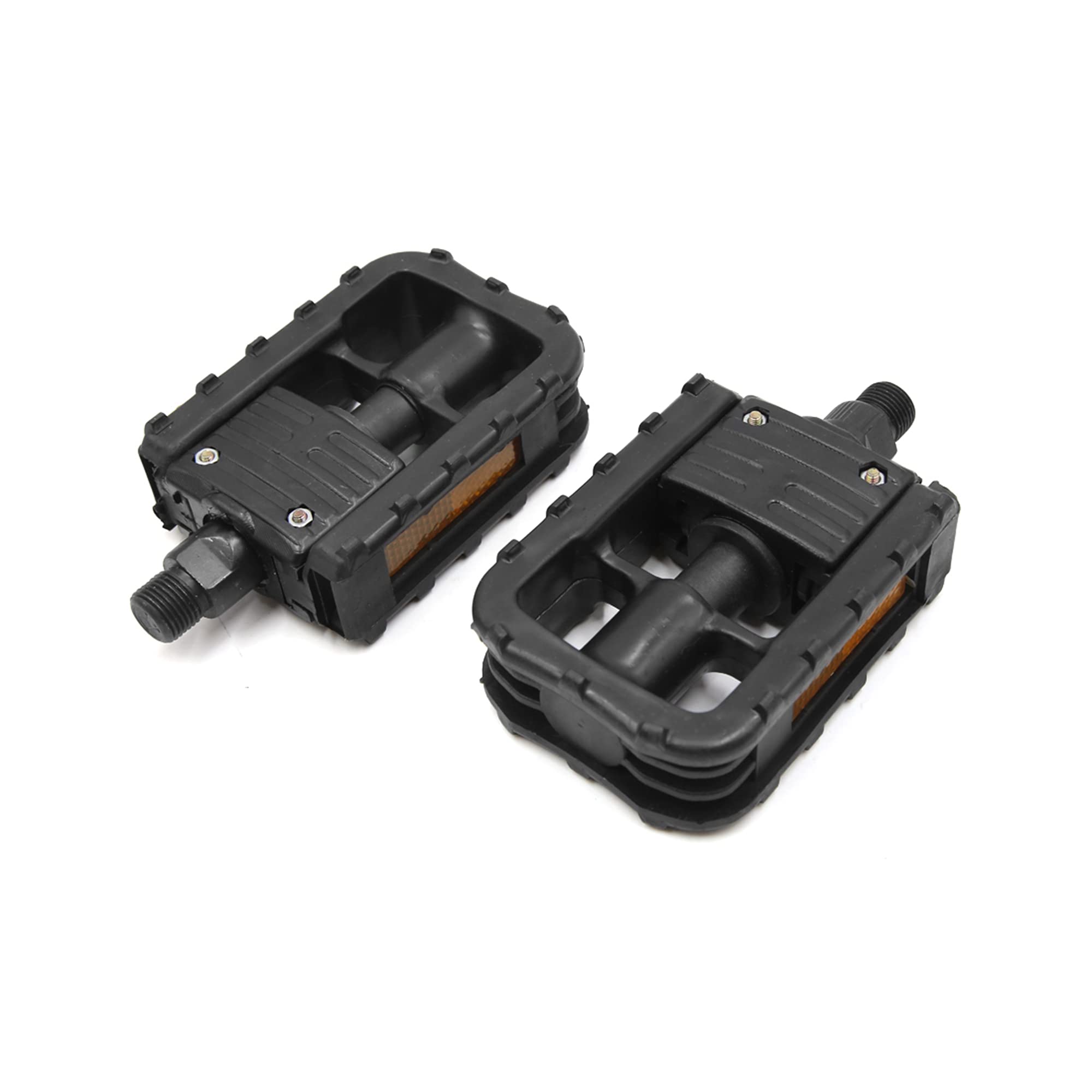 sourcing map Black Aluminum Alloy MTB Bike Non-slip Folding Platform Pedals Pair