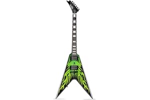 WESTCREEK GUITARS WestCreek CERBERUS Solid Body Electric Guitar, V Heavy Metal Guitar, Heavy Metal Pickups, Rounded End Frets, Rosewood Fingerboard, Mahogany Body（CB-2） (Hot Green)