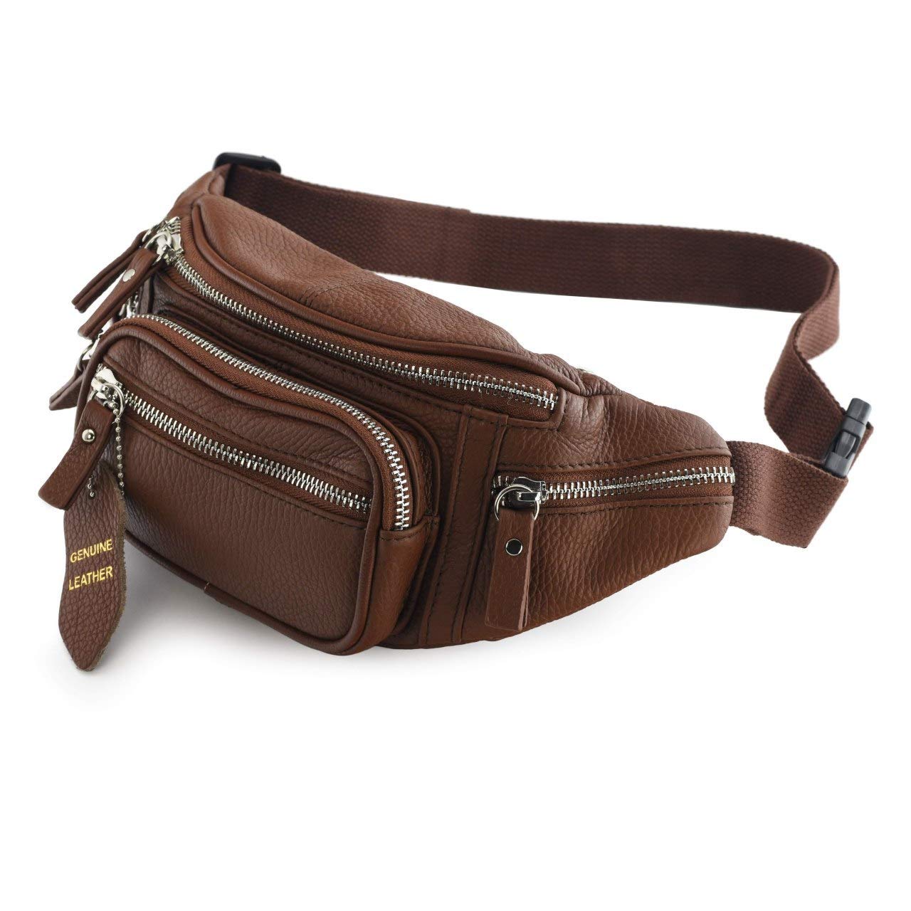 Fanny Pack Waist Bag Multifunction Genuine Leather Hip Bum Bag Travel