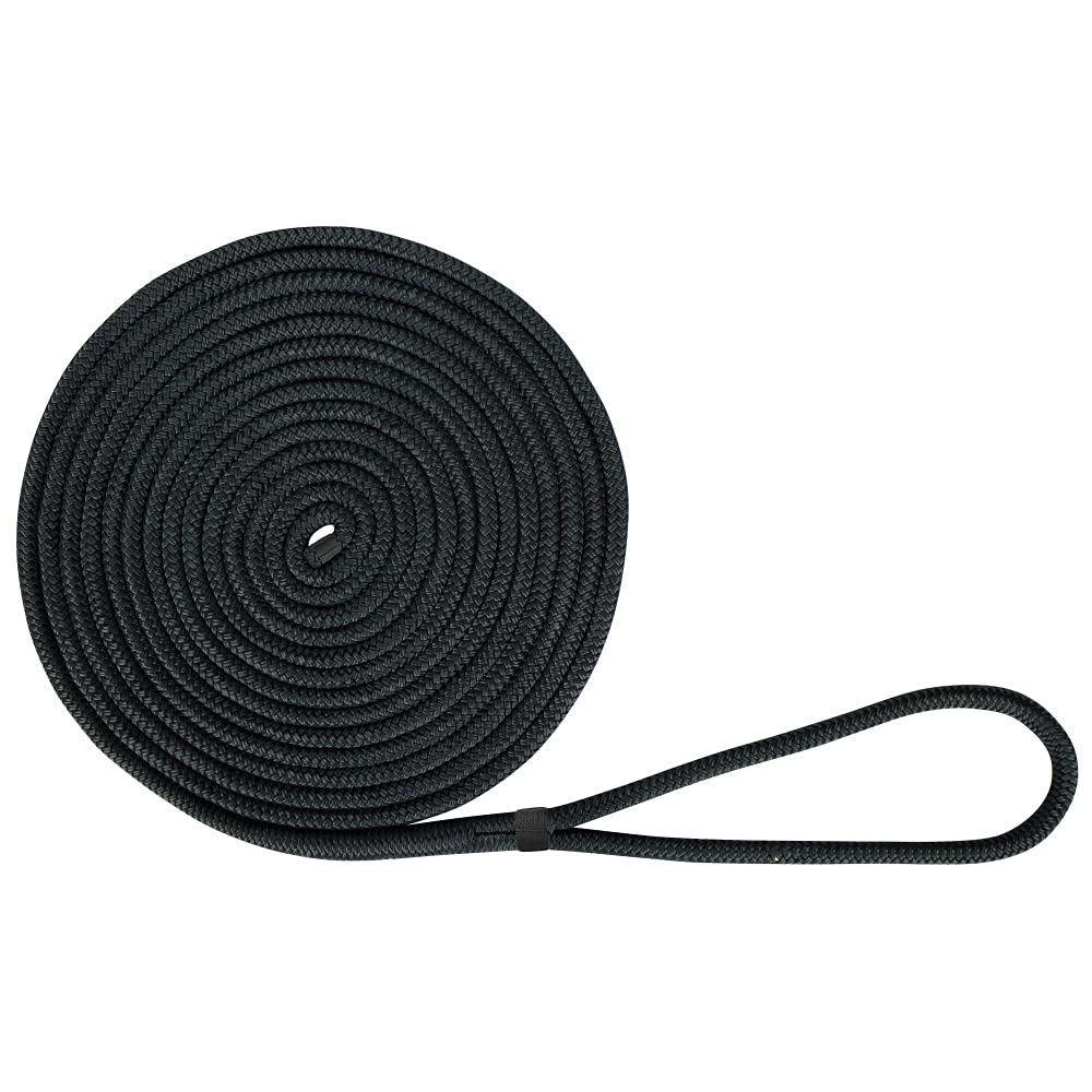Extreme Max 3006.2126 BoatTector Double Braid Nylon Dock Line - 1/2" x 25', Black