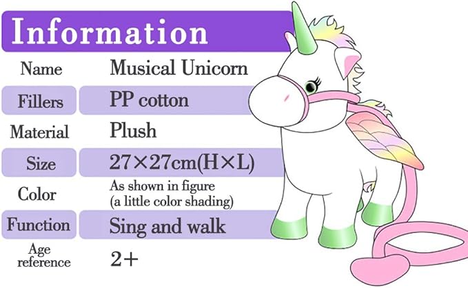 walking singing unicorn amazon