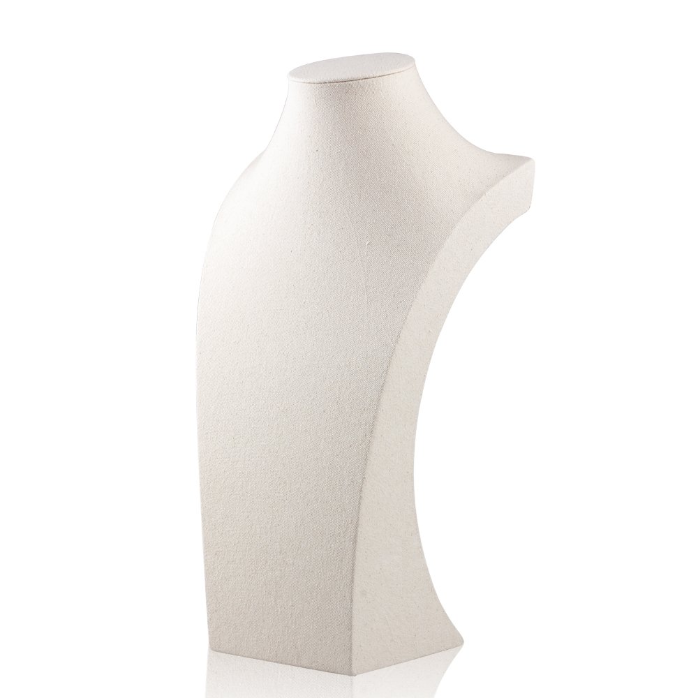 Photo 1 of Oirlv Linen Necklace Display Bust 3D Necklace Organizer Jewelry Display Holder (H-15.28inches)