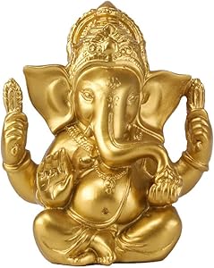 Seyee-bro Hindu God Lord Ganesha Idol Statue - Indian Elephant Buddha Ganesh Sculpture - Hindu Home Mandir Diwali Decoration