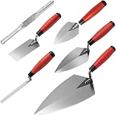 CRAFTZONE 6-Pieces Masonry Hand Tool Set, Brick, Pointing, Margin, Tuck Pointing Trowel &amp; Convex Brick Jointer