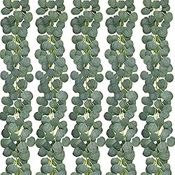JPSOR 5 Pack Artificial Eucalyptus Garland Greenery