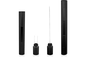 CLNYRWCB Cigar Unclogging Pin Set, Cigar Punch Tool with Cigar Draw Enhancer for Easy Cutting of Blocked Cigars and Enjoy The Last FT Cigar Without Getting Burned-Black