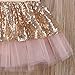 yannzi Toddler Baby Girls Sequin Tutu Dress Princess Party Wedding Lace Backless Bowknot Skirt Sundress (Champagne, 12-18 Months)