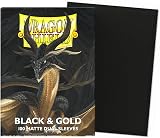 Dragon Shield Matte Dual Black & Gold Sleeves - 100 standard size view 2