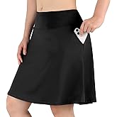 Turnhier Women's 20" Knee Length Skorts Skirts Casual Athletic Tennis Golf Skirt with Pockets