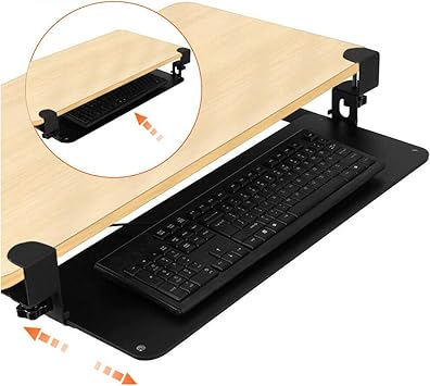 Office Products Keyboard Drawers Platforms Mostbest Adjustable Keyboard Tray Under Desk Pull Out With Extra Sturdy C Clamp Mount Slide Out Platform Computer Drawer For Typing And Mouse Work