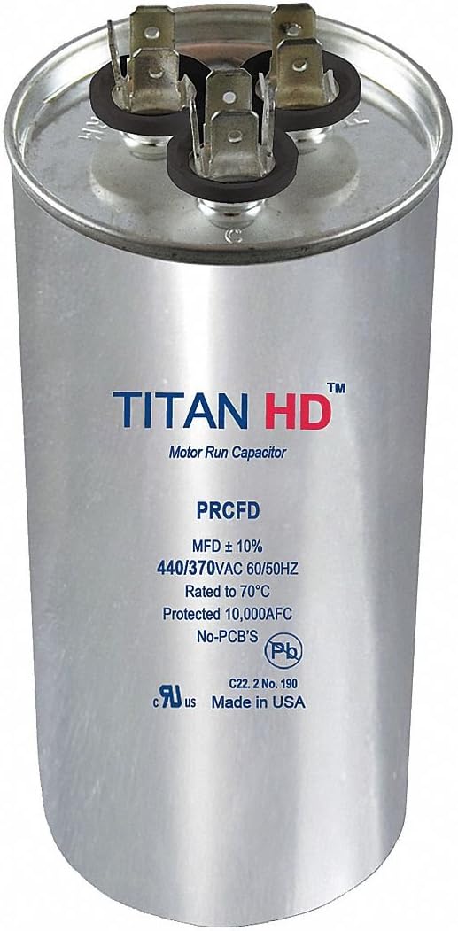 Motor Dual Run Cap, 50/5 MFD, 440V, Round