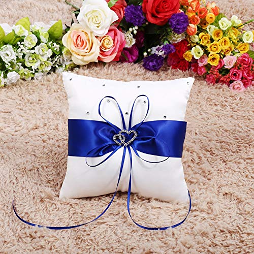 SOONHUA Wedding Ring Bearer Holder Pillow Cushion with Bowknot