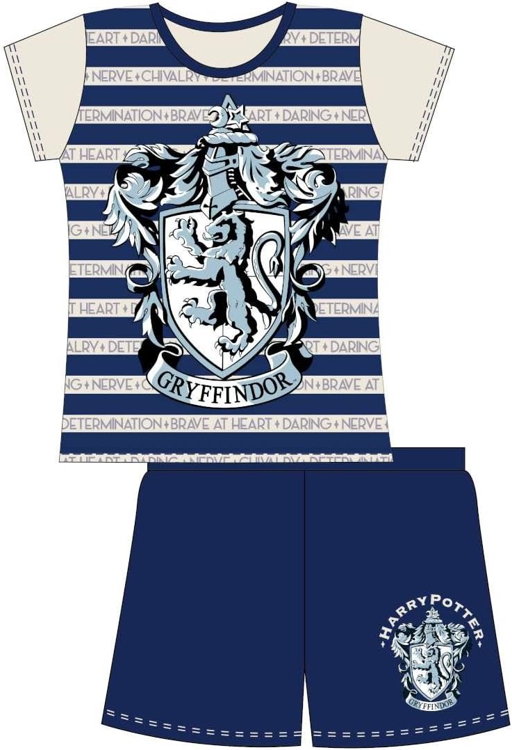 100% Official Merchandise Kids Childrens Girls Harry Potter 2 Piece Shortie Pyjama Set, Gryffindor, 9/10