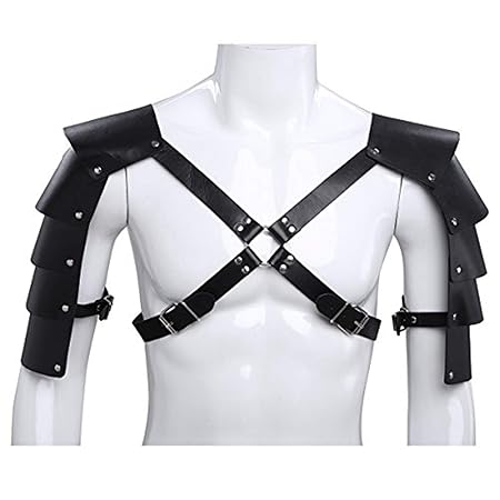 iEFiEL Harness Herren Brust Body Harness aus PU Leder Bondage Geschirr Männer erotik Wäsche Kostüm für Clubwear (One Size, Sc