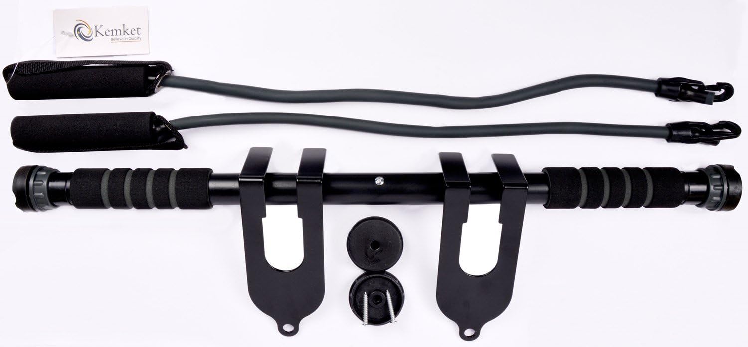 Kemket Exercise Door Bar Pull Chin Up Home Gym Fitness Strength Training workout - 110cm/125cm And Door Bar with Tubes