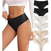 oshkang Thongs for Womens High Waisted Seamless for Women Underwear Sexy Breathable Panties 6 Pack