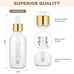 KURTOTEP 4 Pack 2 oz Glass Dropper Bottle with Top
